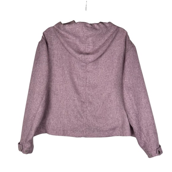 AVEC LES FILLES Lavender Cropped Lightweight Jacket Size XL Full zip Hoodie - Picture 5 of 12